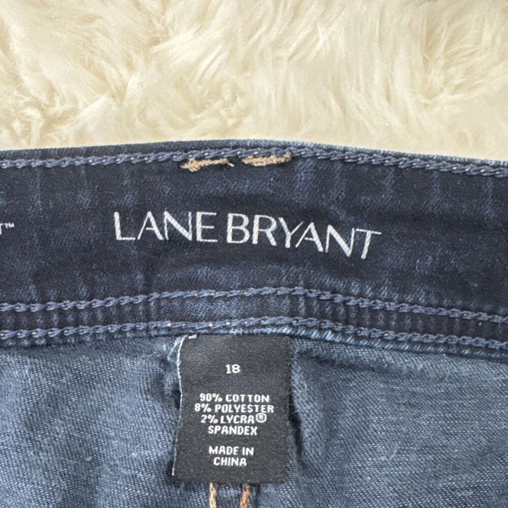 Lane Bryant Crop Genius Fit Jeans Plus 18 (38x25) Dark Wash Blue Stretch Womens - Picture 3 of 10